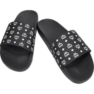 Men's MCM Visetos Rubber Mono Print Slides