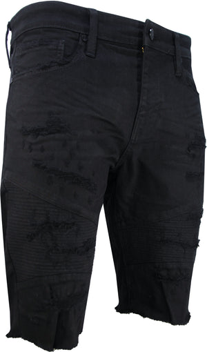 Men's Moto Shredded Twill Shorts