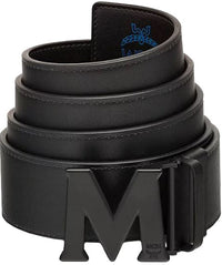 MCM Claus Matte M Reversible Belt 1.75" in Embossed Leather
