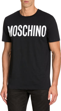 Men's Moschino Logo Print T-shirt, Black - Krush Clothing