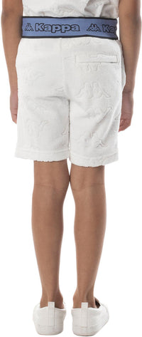 Kid's Logo Tape Eko Shorts, White/Blue/Black - Krush Clothing