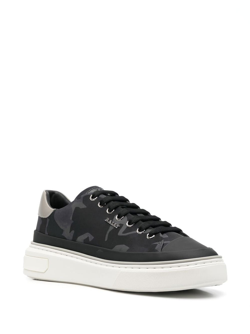 Men's Melys Fabric & Leather Sneakers In Black & Grey - Krush Clothing