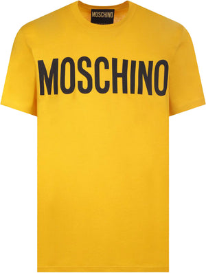 Men's Moschino Logo Print T-shirt, Mustard - Krush Clothing