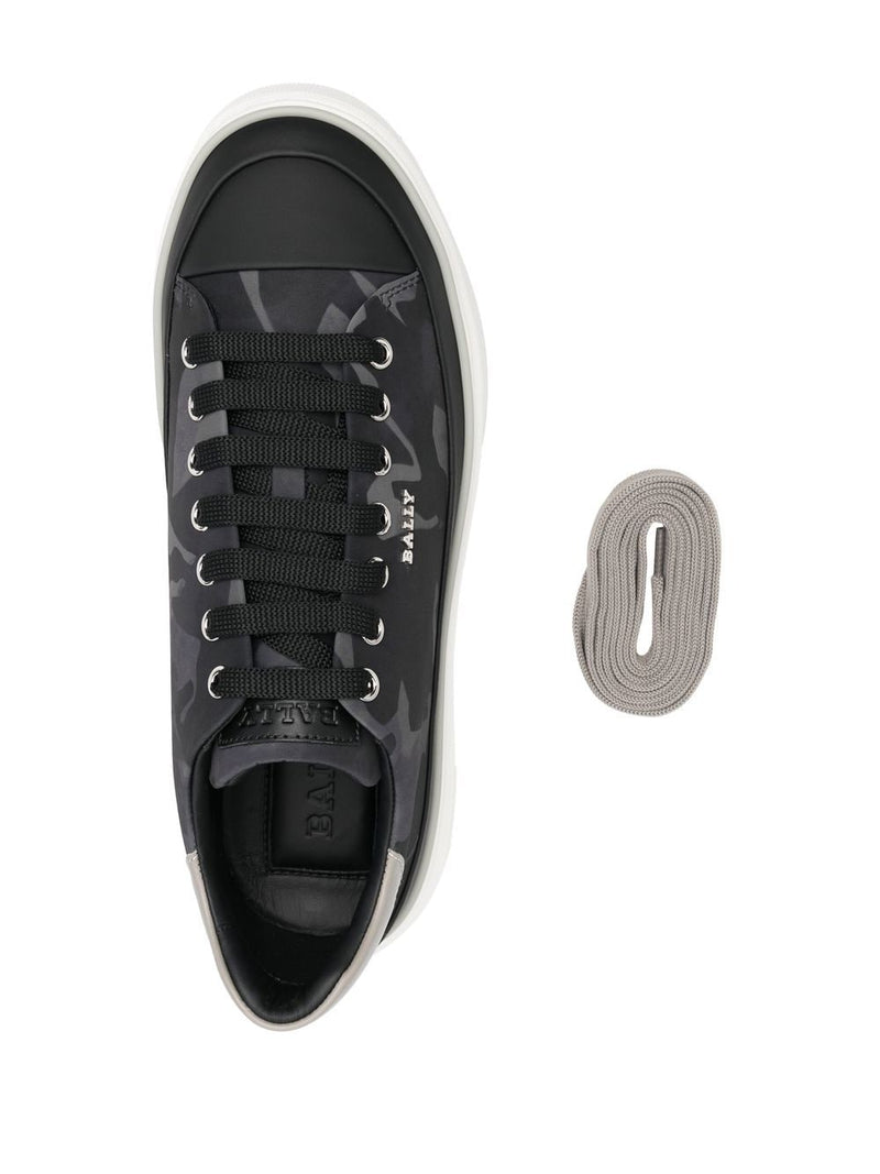Men's Melys Fabric & Leather Sneakers In Black & Grey - Krush Clothing